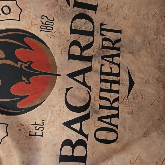 Men's Short Sleeve Tee, Bacardi Oakheart, Logo, 4XL, Tan, Gold, Black, Red, Bat - Picture 7 of 11